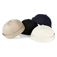 Берет осенний однотонный Ретро хлопок с манжетами берет зимний модный головной убор моряка унисекс Повседневная шапочка шапки