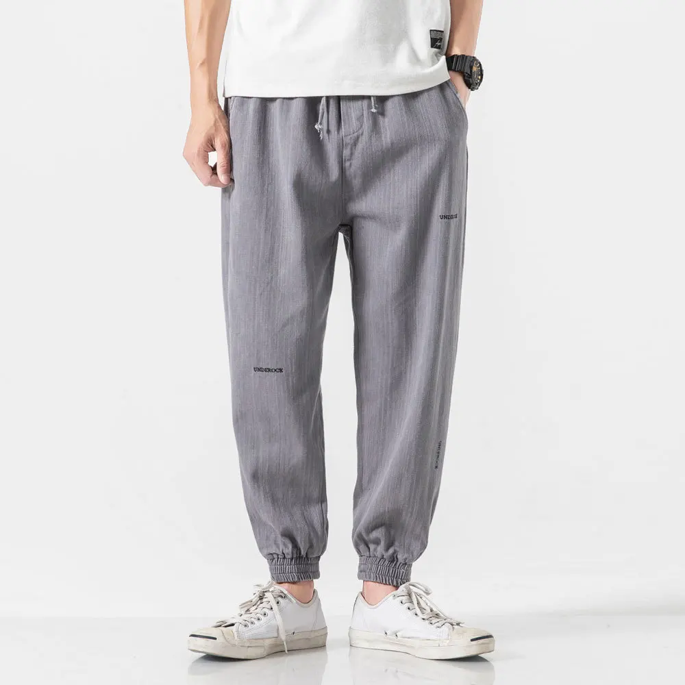 

City Where the Product 2019 Winter New Arrival Men Brushed And Thick Lettered Embroidered Casual Pants Men Canvas Pants