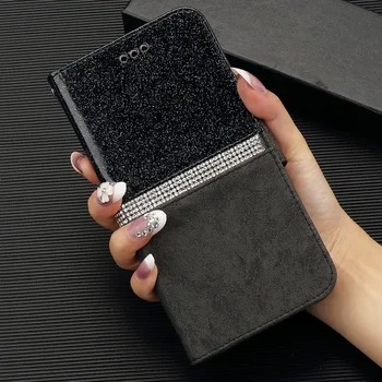 

LAPOPNUT Diamond Bling Flip Wallet Leather Case for IPhone SE 2020 11 Pro Xs Max Xr X 7 Plus 8 6S 6 5 5S Shockpoof Bag Cover