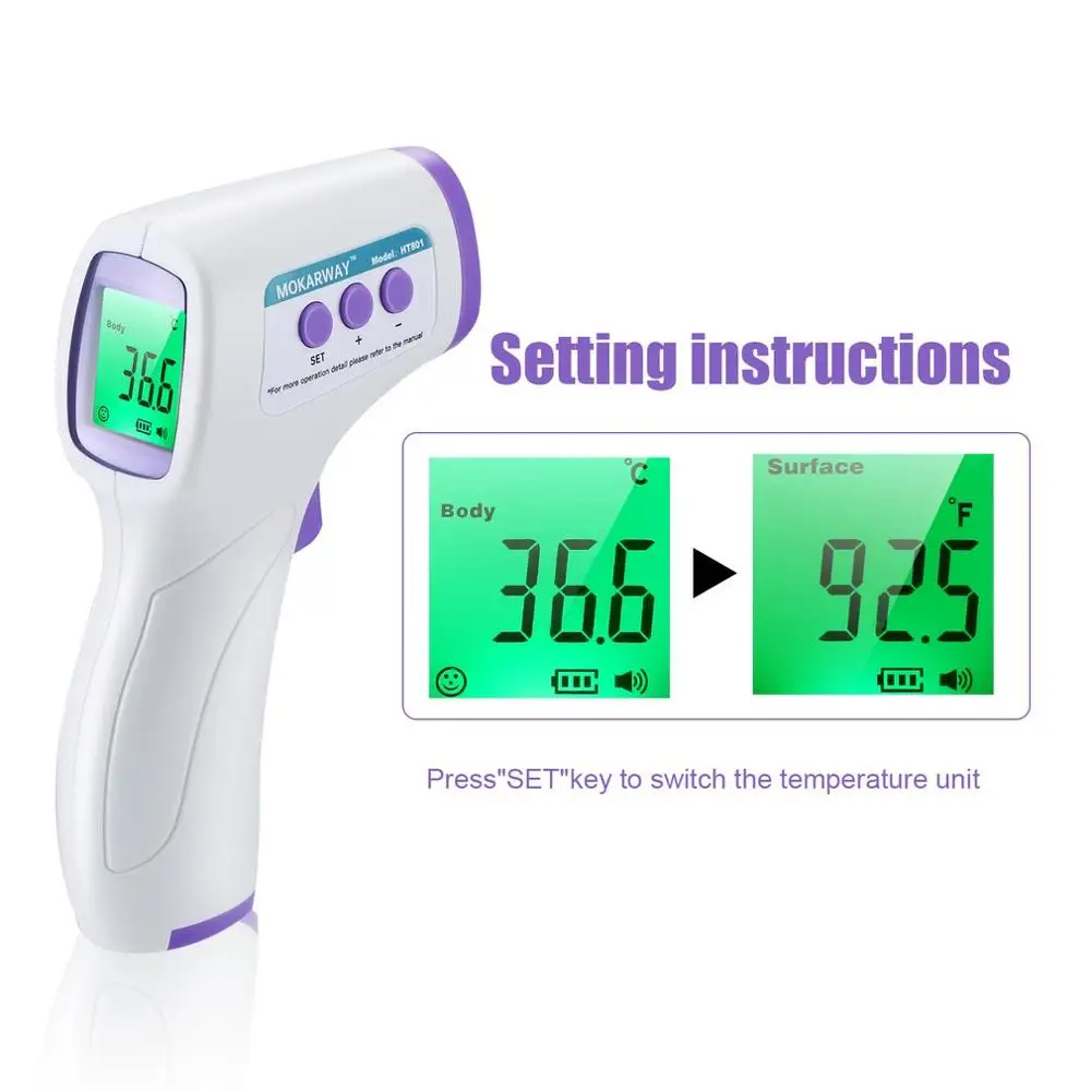 

In short ! 1 Pcs T-01& Ht801 Non-Contact Forehead Temperature Tool High Precision Thermometer Industrial Temperature Meter