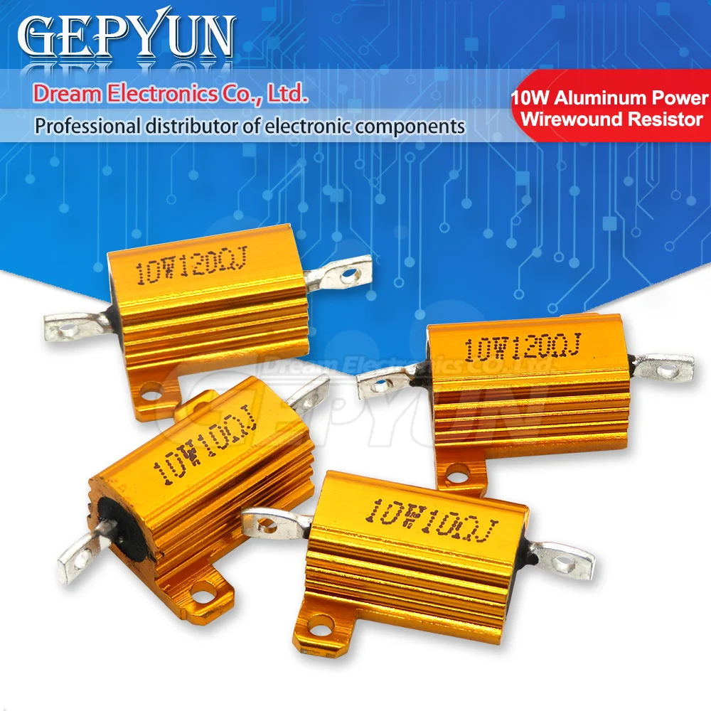 Aluminum Power Metal Shell Case Wirewound Resistor 5W 10W RX24 0.1 ~ 10K 0.5 1 2 3 5 6 8 10 20 100 150 200 300 500 1K 5K 10K ohm