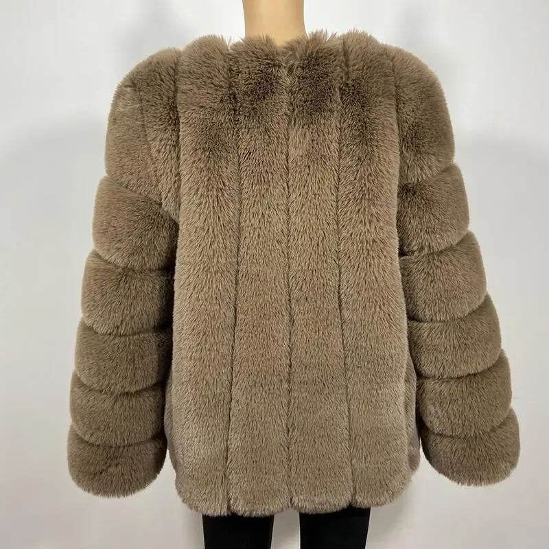 faux Fur fox New Autumn Winter Fur Coat Women Clothes High Quality overcoat Plus Size Thicken Warm Long Coats Female womens parka Coats & Jackets