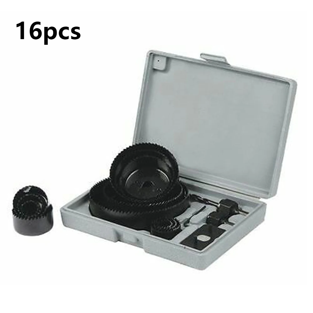 

16Pcs Hole Saw Cutting Set Kit 19-127Mm For Wood Metal Alloys Suitable For Hardwood Cork Plastic Hole Saws Tools