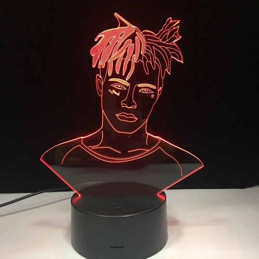 XXXTentacion известный рэпер 3D светодиодный светильник Иллюзия 7 цветов Пеленальный стол ночной Светильник детская прикроватная декоративная лампа Прямая поставка