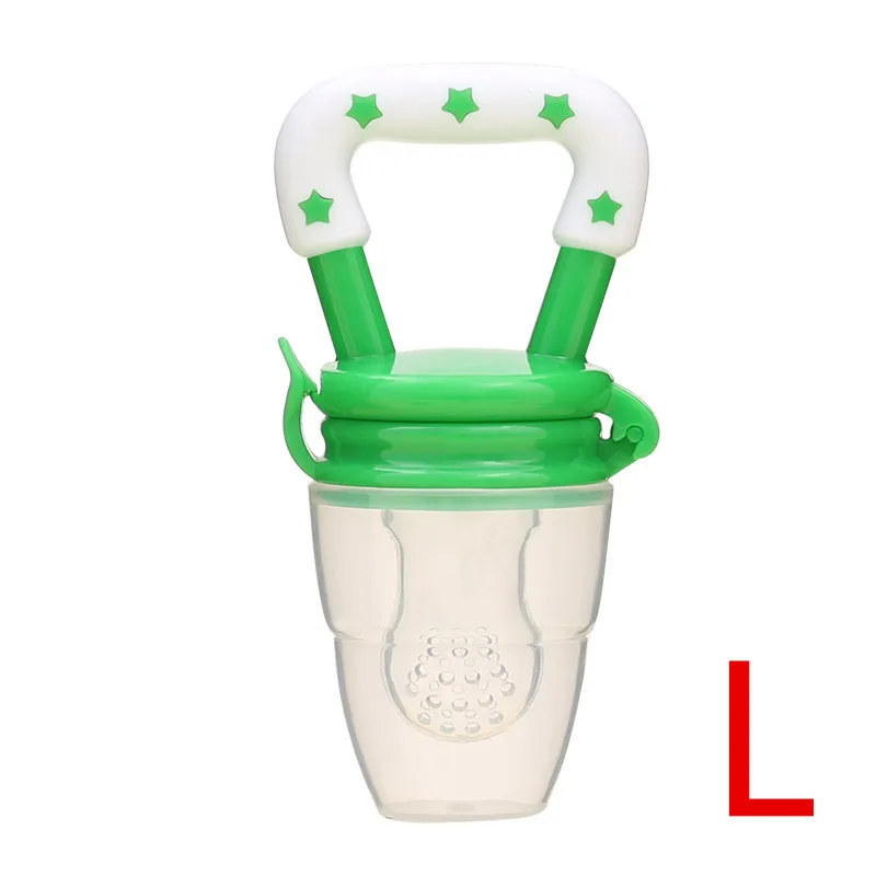 Fresh Food Nibbler Feeder toddler Fruit food biting Feeding Nipples tools Safe Baby Supplies Nipple Teat Bottles baby accesses - Цвет: Green L