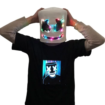 

Flash Type!!! Hard PVC Marshmallow Helmet Jewish Holiday DJ Marshmallow Mask Concert Props Music Fans Prop Without LED