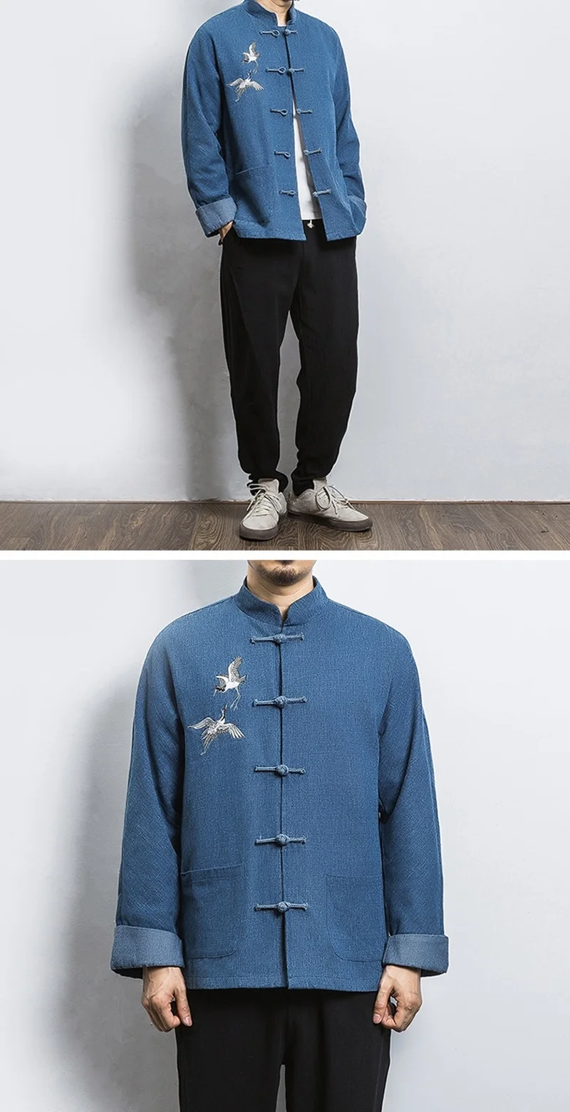 Traditional Chinese Clothing For Men Outerwear Male Jacket Mandarin Collar Suit Tangzhuang Men Clothes 2019 KK3251