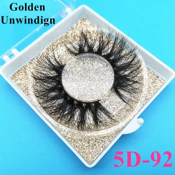 

Golden Unwinding 5D-92 Bulk 3D mink eyelashes full stirp mink lashes vendors wholesale custom box packaging mink false+eyelashes