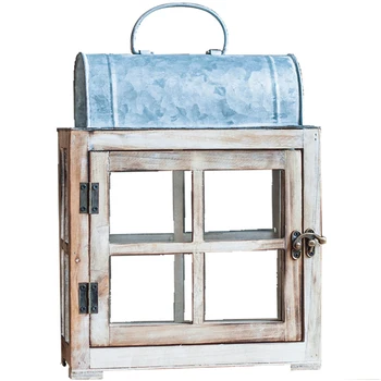 

Wrought Iron Candle Holder TWooden Retro Lantern Hanging able Vintage Garden Rustic Lamp Wood Decoration Candlestick 50XX087