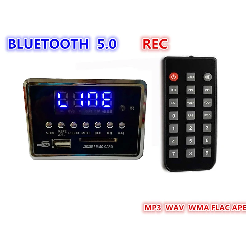 3.7-5v USB FM Aux Radio MP3 Player Integrated USB Car Handsfree Bluetooth MP3 Decoder Board Remote Control Module for Car