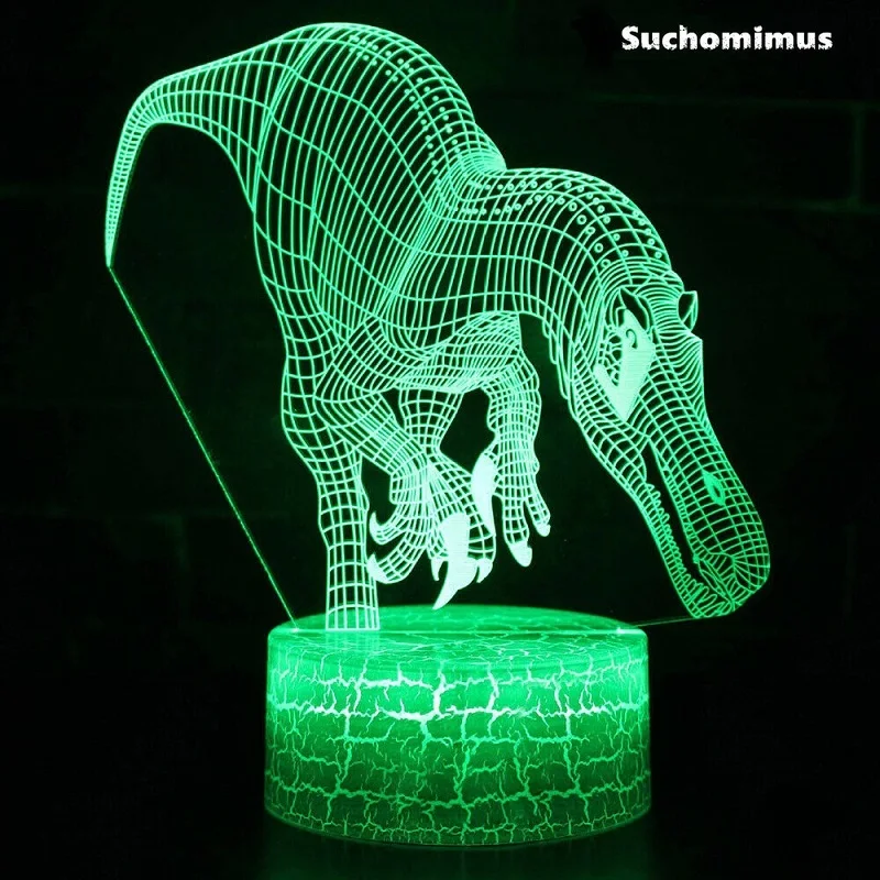 Type 4 RGB 7 цветов 3D Динозавр светодиодный светильник сенсорное управление ночные светильники для спальни Настольный Декор праздничные подарки на Рождество - Цвет абажура: Type 4