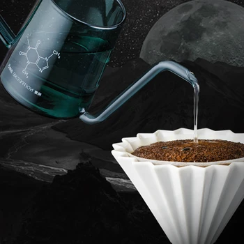 

Drip Filter Kettle 260ml Coffee Tea Pot High Borosilicate Glass Gooseneck Drip Kettle Swan Neck Thin Mouth Coffee Pitcher