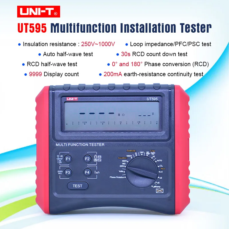 US $484.31 UNIT UT595 Multifunction Loop Testers Earth Ground Line Loop Impedance Tester Insulation Resistance Meter RCD Protection