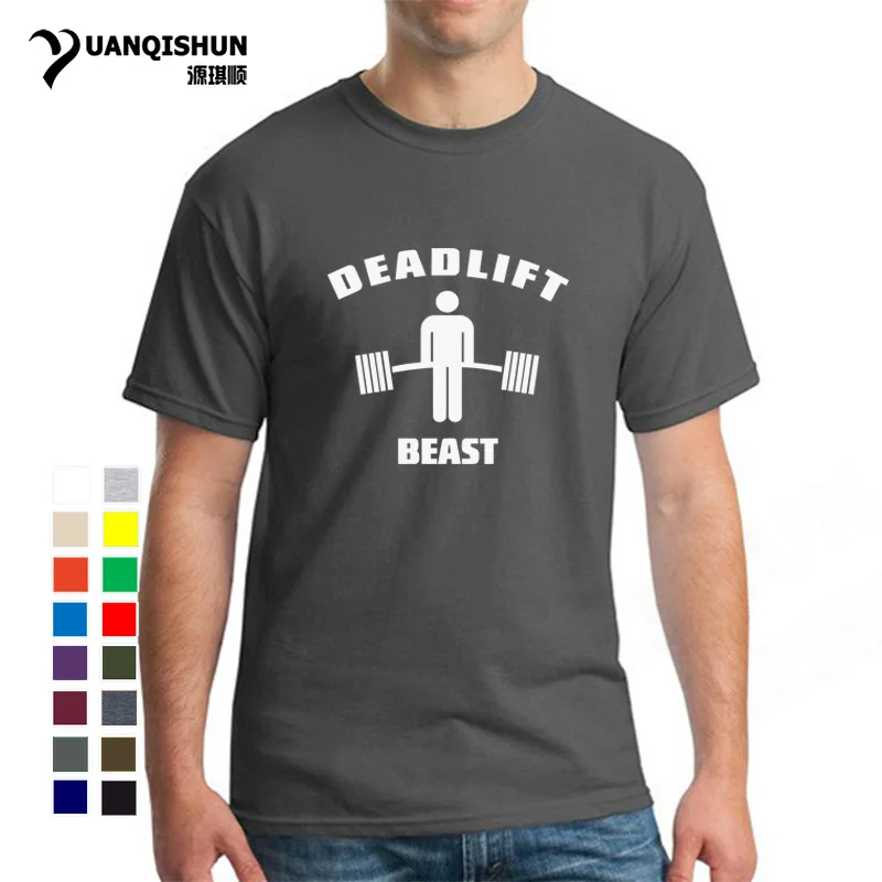 Deadlift Beast Weightlifting Printed Men T Shirt Fitness Bodybuilding T ...