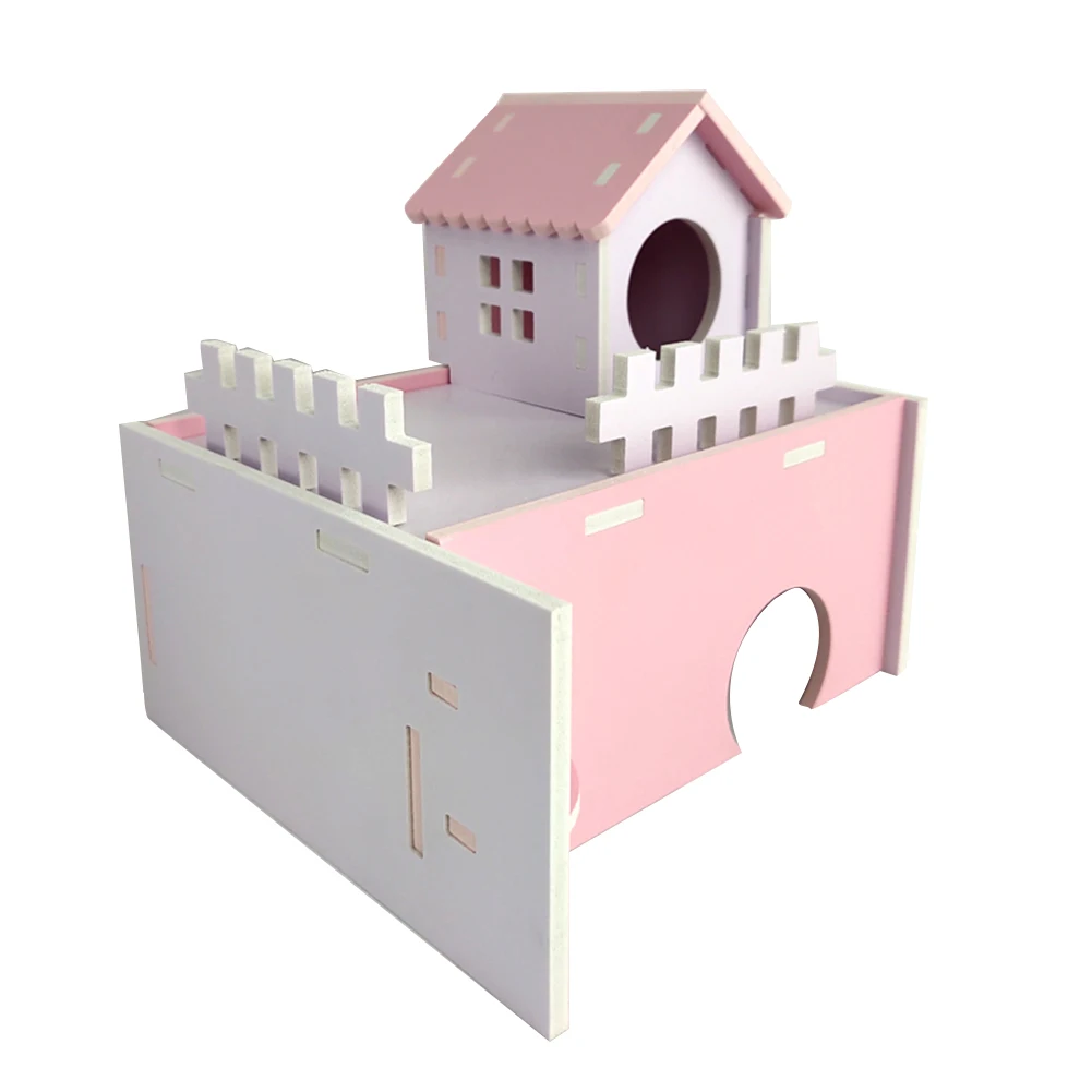 Хомяк спальное гнездо цвет маленький дом двухэтажная вилла балкон хомяк клетка игрушка Защита окружающей среды ПВХ материал