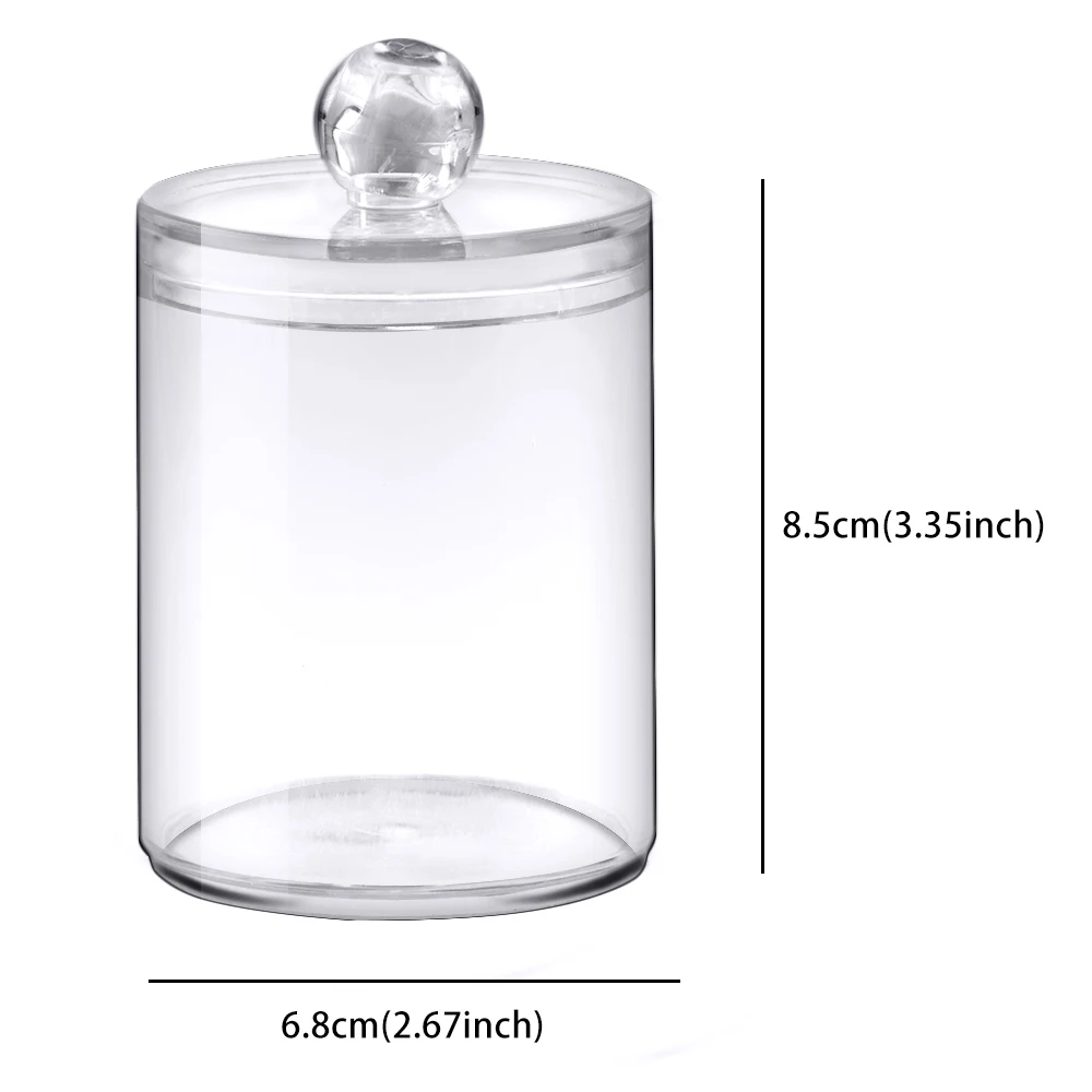 Acrylic multifunctional round receive box jewelry box new cosmetic make-up cotton swabs transparent container 6