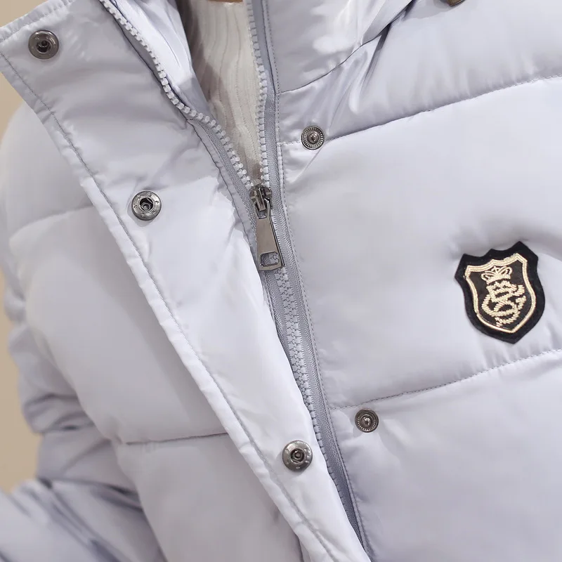 

2019 Winter New Style down Jacket Korean-style Large Size Mid-length Slim Fit down Jacket Cotton-padded Clothes Hooded Cotton-pa
