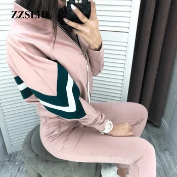 

Autumn Winter 2 Piece Set Women Hoodie Pants Printed Tracksuit Pullover Sweatshirt Trousers With Pockets Tracksuit Suits