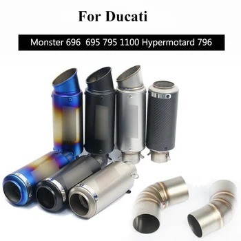 

For Ducati Monster 696 695 795 796 1100 Motorcycle Exhaust Middle Connect Link Tube Muffler Tips Tail Pipe Exhaust System Escape