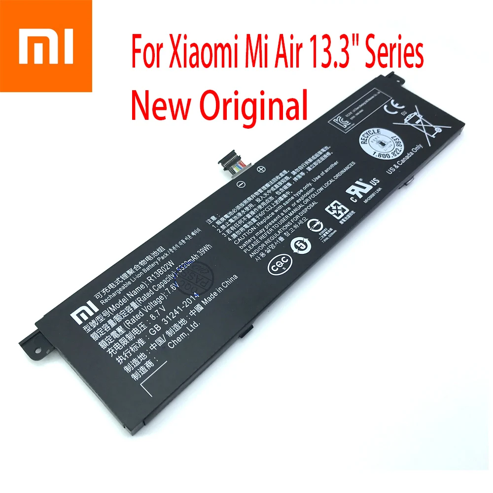 Оригинальный аккумулятор для планшета 5230 мАч R13B01W R13B02W Xiaomi Mi Air 13 3 &quotTablet PC 7 6 В 39