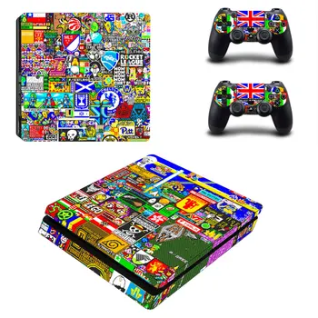 

Graffiti Game Style Skin Sticker for PS4 Slim Console & Controllers Decal Vinyl Skins Cover Game Accessories YSP4S-3432