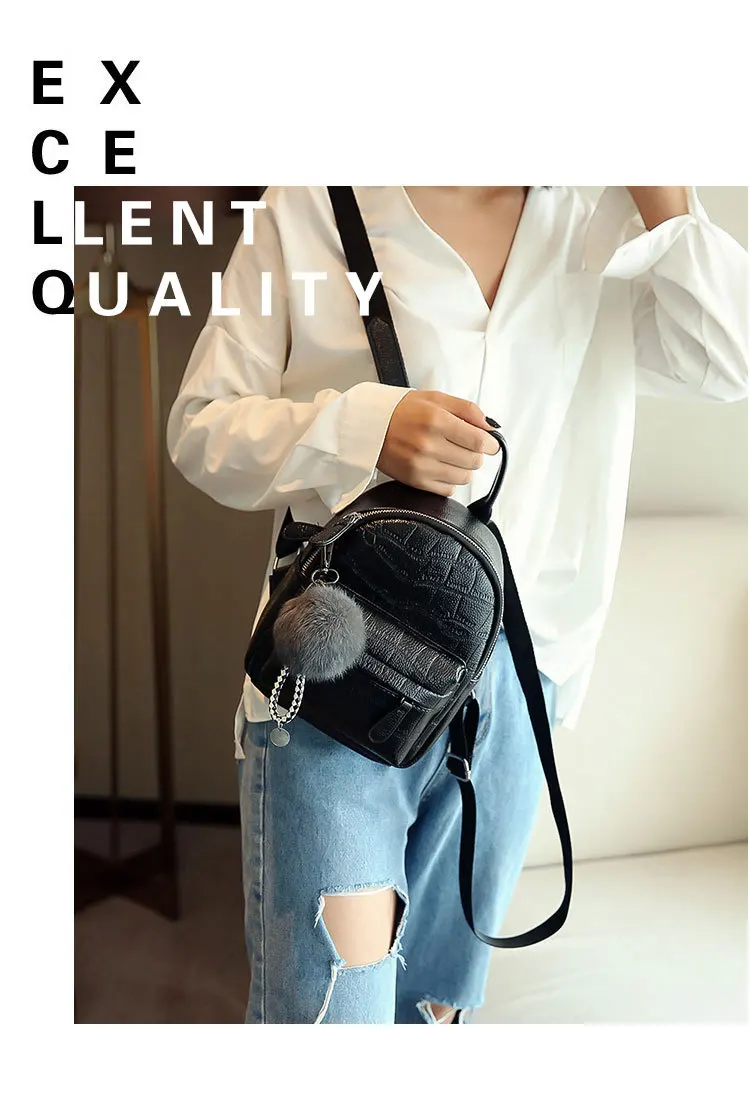 Female White Back Pack Black Backpacks Mini Backpacks Women PU Leather Cute Small Backpack For Teen Girls Fashion Bagpack Woman cool backpacks accessories	