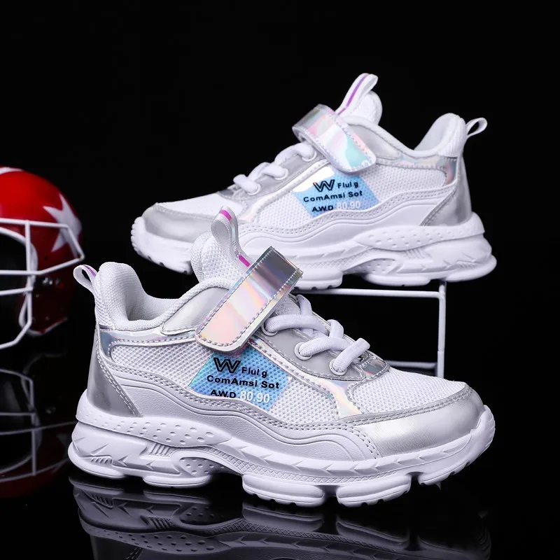 

New Girls' Fashion Casual Mesh Fabric Thick Bottom Casual Light Sport Shoe Primary Secondary School princess Student Shoes kdis