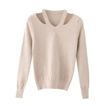 

New Women Off Shoulder Long Knitwear Sweaters Slim Ladies Tops EFINNY Retro Solid Sexy Long Sleeve Sweater