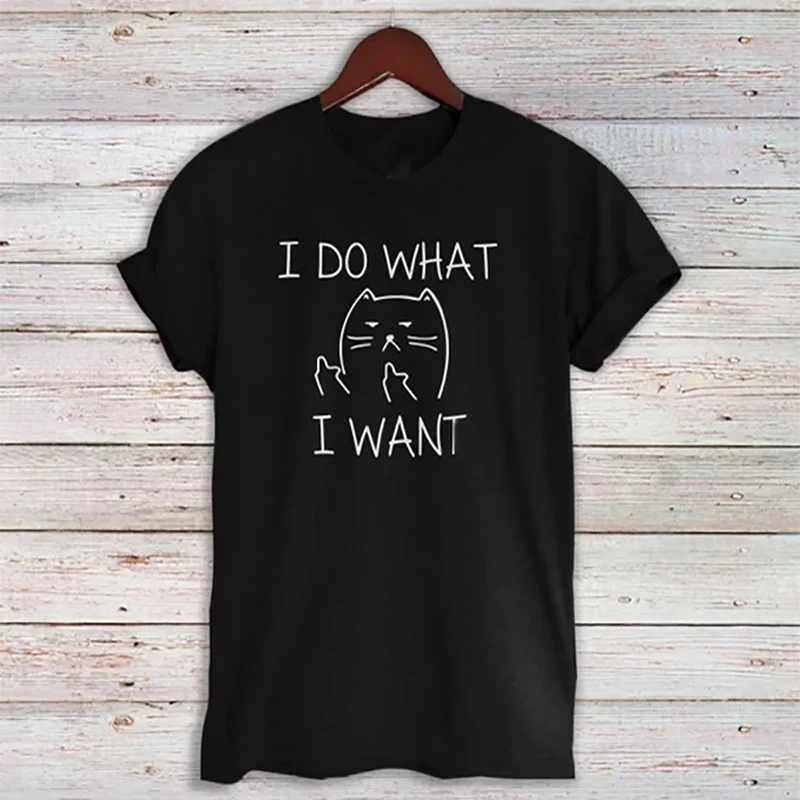 

Tshirt Harajuku T Shirt Kawaii T-shirt Plus Size Shirts Women 2019 I Do What I Want Cat Graphic Tees Women Funny T Shirts XS-3XL