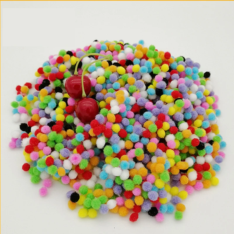 Wholesale 10mm Pompoms Soft Pom Poms Fur Ball Arts Toys Crafts DIY Apparel Sewing Fabric Supplies Wedding Home Decoratio