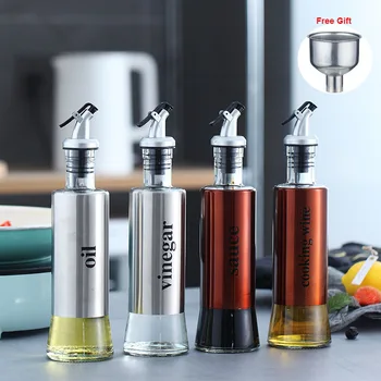 

Cooking Oil Dispenser Seasoning Bottle Soy Sauce Bottle Stainless Glass Condiment Bottle For Oil Vinegar Sauce Pot Kitchen Tools