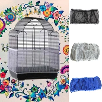 

Nylon Mesh Bird Cage Cover Shell Skirt Net Easy Cleaning Seed Catcher Guard Bird Cage Accessories Airy Mesh Parrot Bird Cage Net