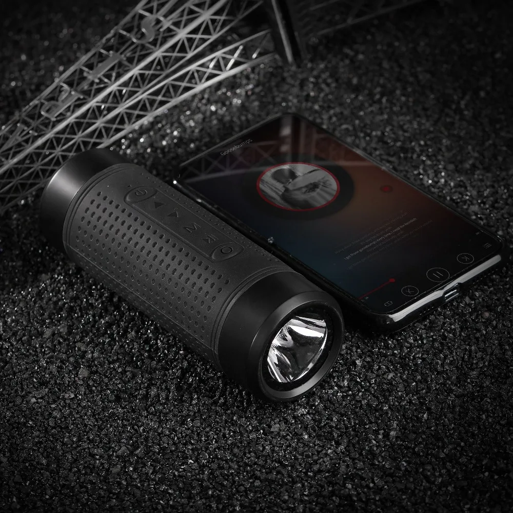 Портативный беспроводной Bluetooth динамик открытый водонепроницаемый динамик для велосипедов с Powerbank фонарик Поддержка TF AUX FM