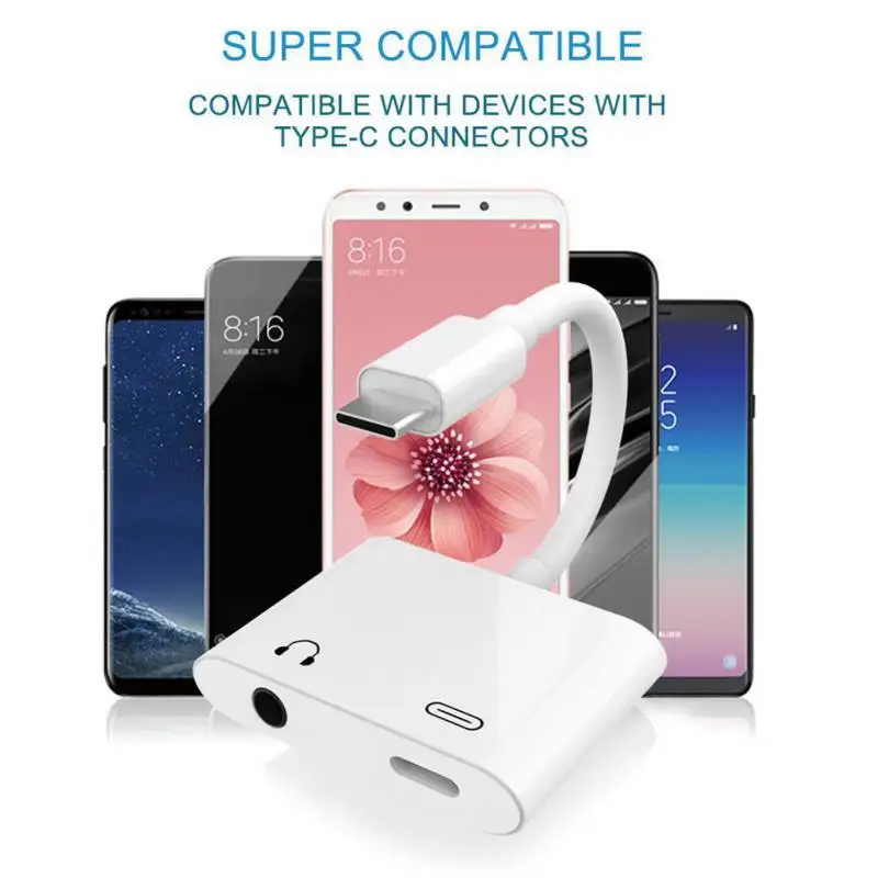 Быстрая зарядка PD для iPad Pro huawei samsung Xiaomi 2-в-1 Тип usb с разъемами типа C и 3,5 ММ Наушники цифровой аудио адаптер конвертер