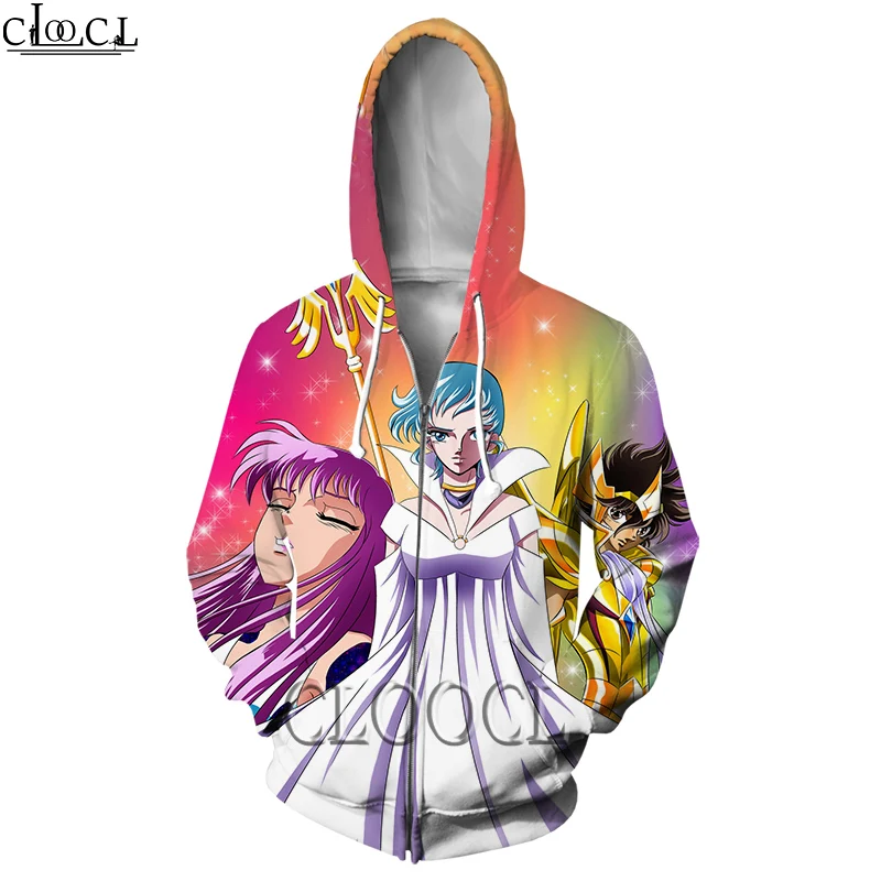 

CLOOCL Fashion Zipper Hoodie Anime The Knights of The Zodiac Saint Seiya Men Women 3D Print Harajuku Casual Hip Hop Streetwear