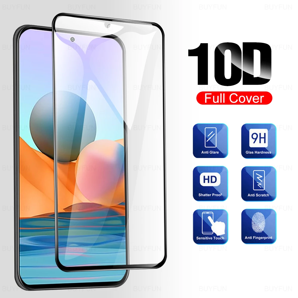 Изогнутое защитное стекло 10D для xiaomi redmi note 10 pro Защита экрана 9 закаленное |
