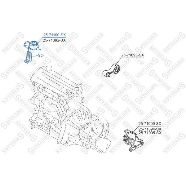 Pillow ENGINE right AUTOMATIC  Mazda 6 GG/GY 02 STELLOX 25-71100-SX |