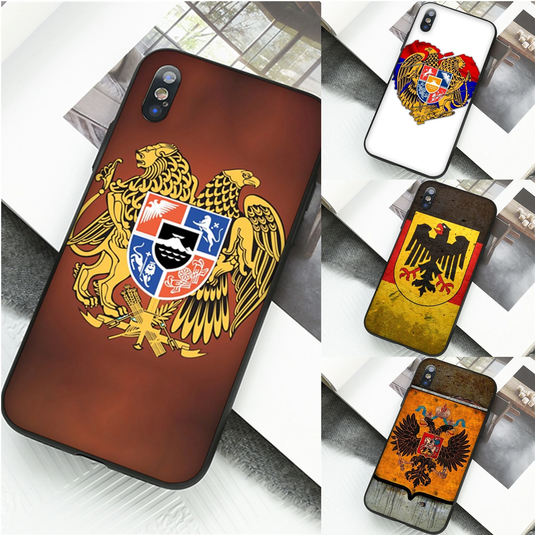 Armenia Albania Russia flag Emblem Black TPU Soft Phone Case Cover for iPhone 11 pro XS MAX 8 7 6 6S Plus X 5 5S SE XR case |