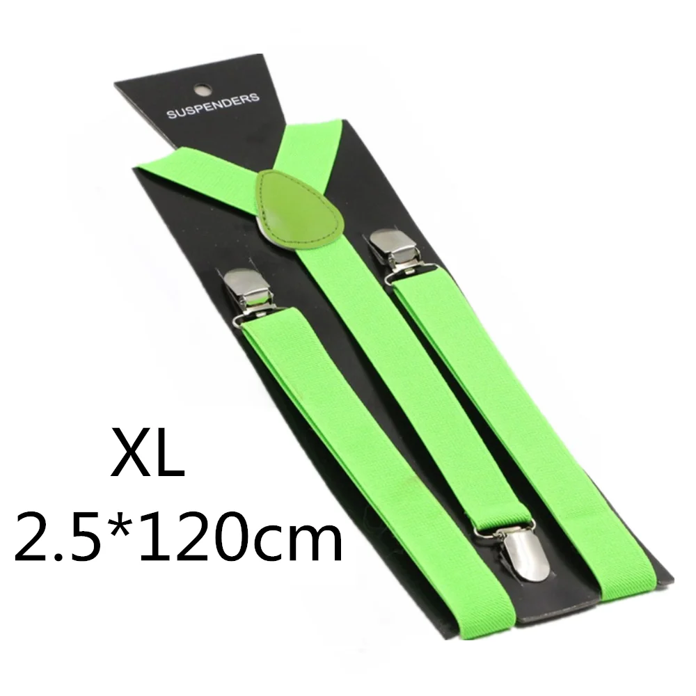 Fluo green-120cm Подтяжки для родителей и детей черного, зеленого, желтого цвета, для мужчин, женщин, мальчиков и девочек, эластичные регулируемые Детские подтяжки, аксессуары унисекс - Цвет: Fluo green-120cm