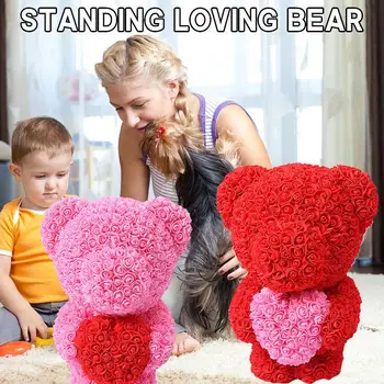

Rose Bear PE Simulated Toy Valentine'S Day Gift Bear Dolls Artificial Rose Girlfriend Love Wedding Romantic Lovely Birthday