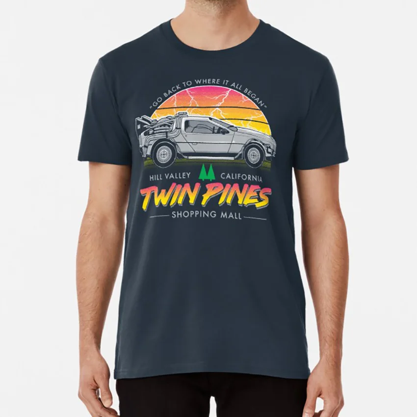 

Back to the Mall T shirt 80s sci fi delorean time machine hill valley marty mcfly twin pines mall vintage shop mall