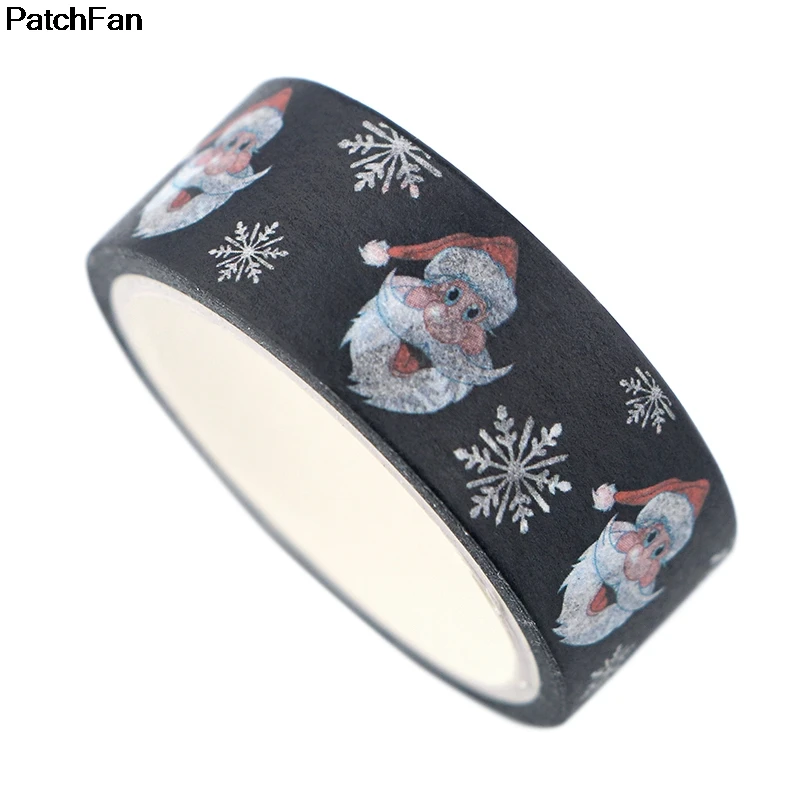 Patchfan Рождественский фестиваль украшения 90s DIY Скрапбукинг дети клей васи маскирующая Лента Печатный узор стикер A2595