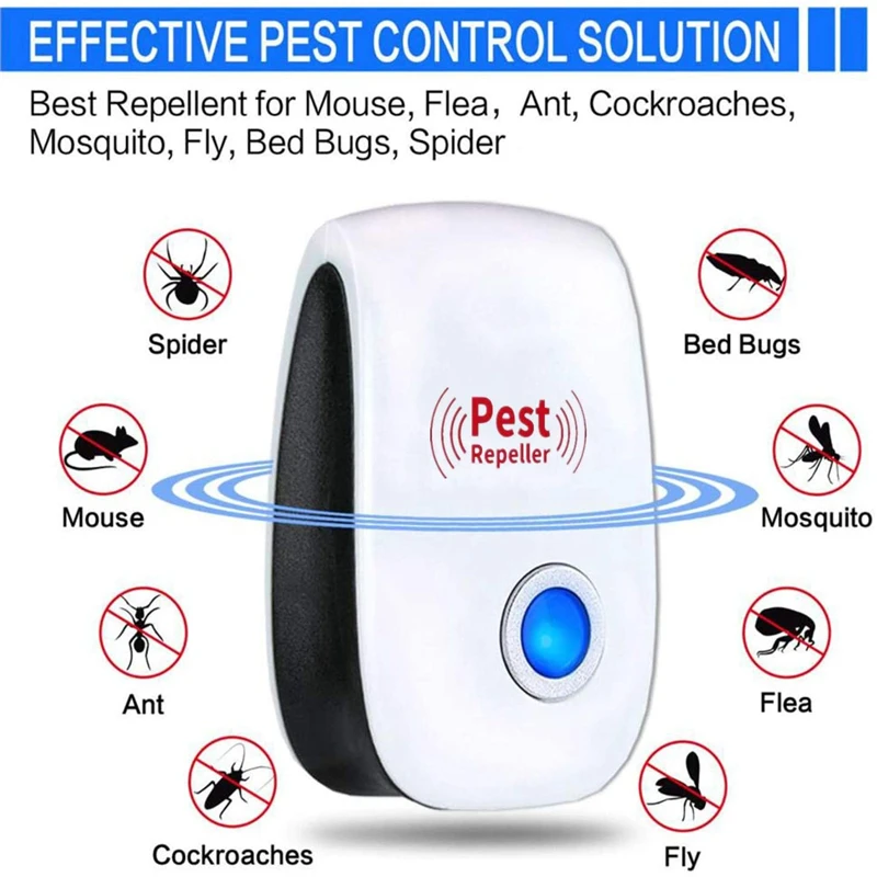 1pcs Ultrasonic Mosquito Killer Portable Mute Mouse Cockroach Repeller Device Electronic Rat Mice Repeller Healthy for Kids Baby