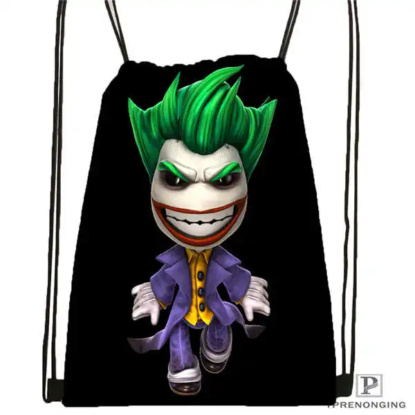 Drawstring Backpack Custom the-joker-batman-arkham походная сумка на шнурке милый рюкзак для детей(черная спинка) 31x40 см#180611-03-113 - Цвет: Drawstring Backpack