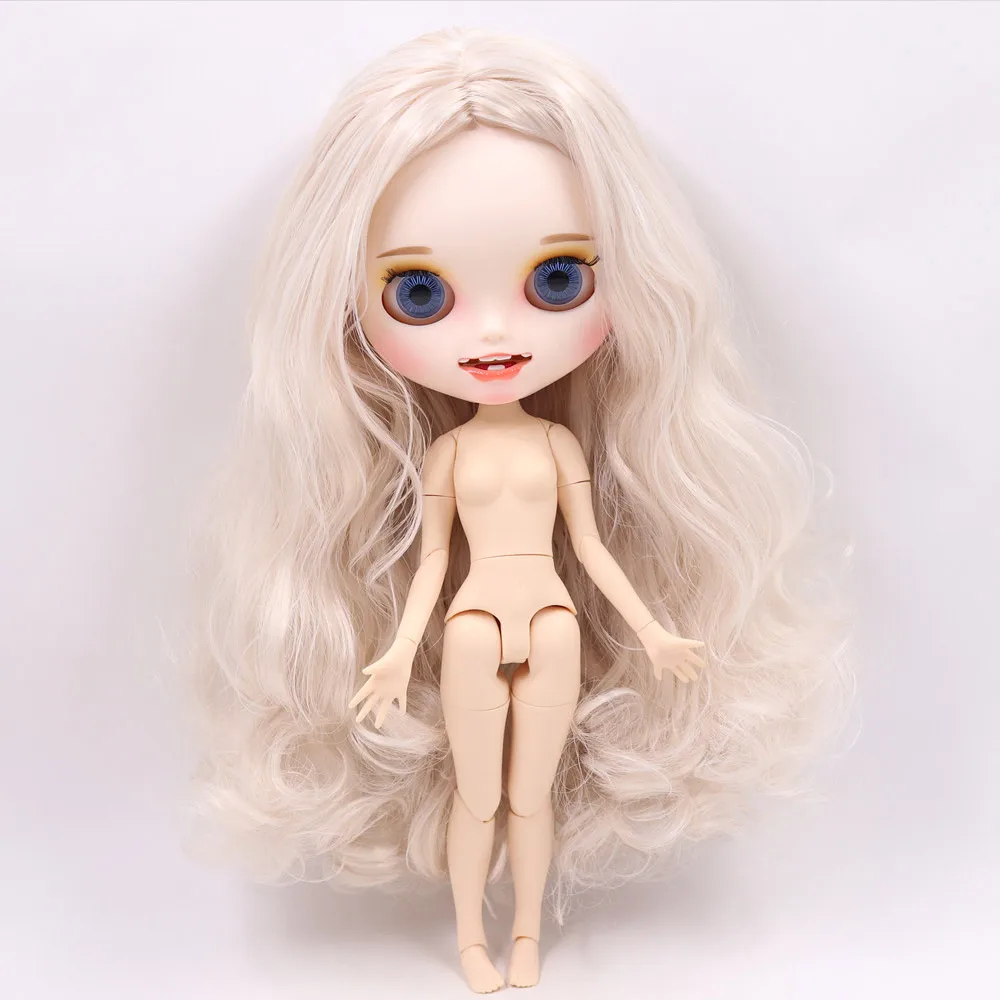 Ледяной обнаженный Blyth кукла No. BL3139/1003 белый mixd волосы резные губы открытый рот матовые индивидуальные лица сустава тела 1/6 bjd - Цвет: like the picture