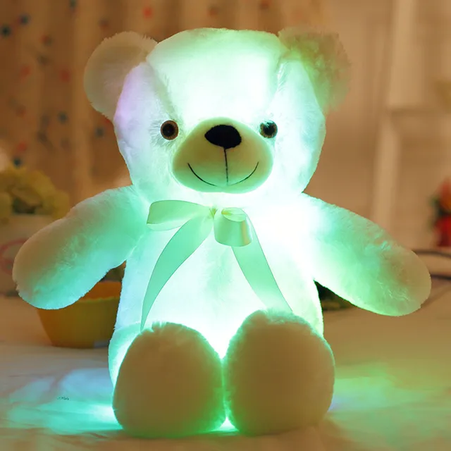 50cm Luminous Light Up LED Plush Teddy Bear Glowing Bears Cute Neon Toy Pillow Doll Kids Toys Plushies Kawaii Stuffed Animals