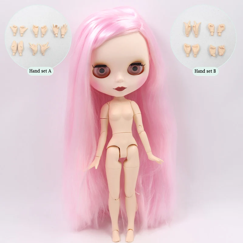 ICY Nude Blyth кукла на заказ № BL1017 розовые волосы белого цвета кожи 1/6 bjd, pullip, licca, jerryberry - Цвет: B doll with hand AB
