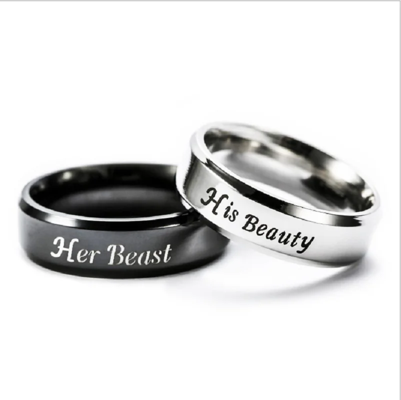 

New fashion stainless steel ring love simple style lettering couple ring trinket