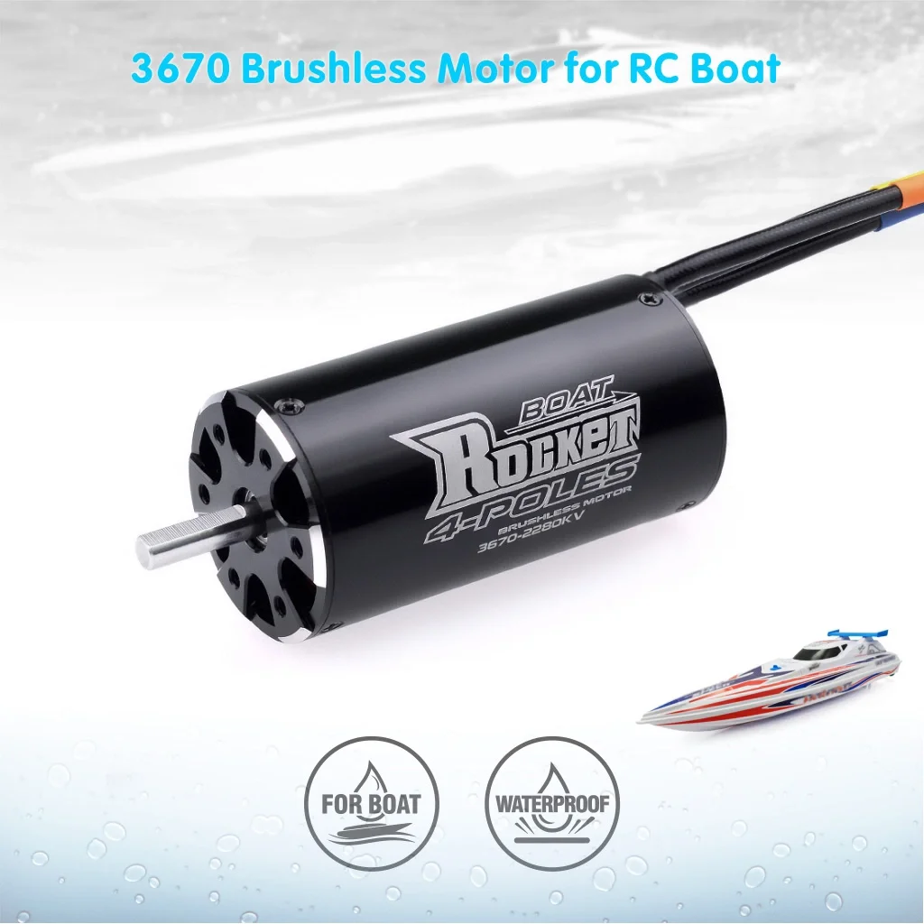 Rocket 3670 Brushless motor for rc boat with 5.0 shaft 36series