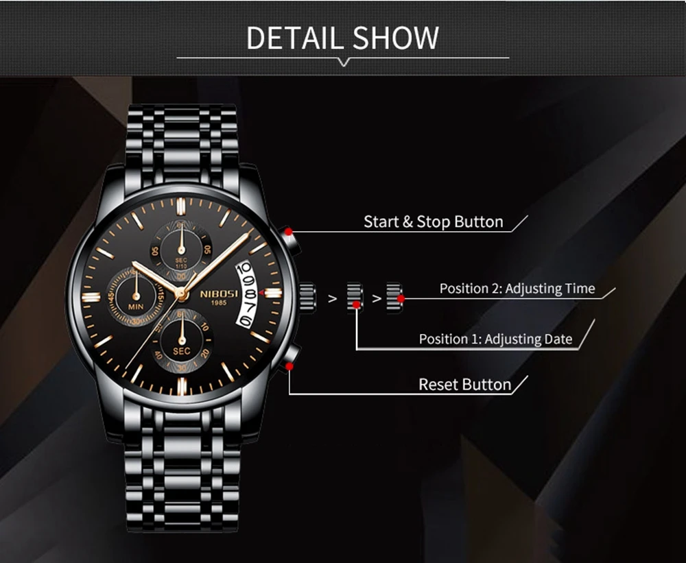 часы мужские NIBOSI Relogio Masculino мужские часы лучший бренд класса люкс спортивные военные часы Мужские кварцевые наручные часы из нержавеющей